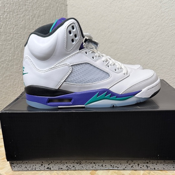 Nike Other - Air Jordan 5 retro OG White and Purple High-Top Sneakers size 7